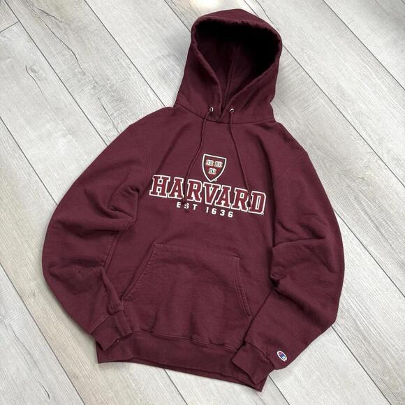 Champion Other - Y2K Champion Harvard University Hoodie Maroon Size S Embroidered Logo EST 1636